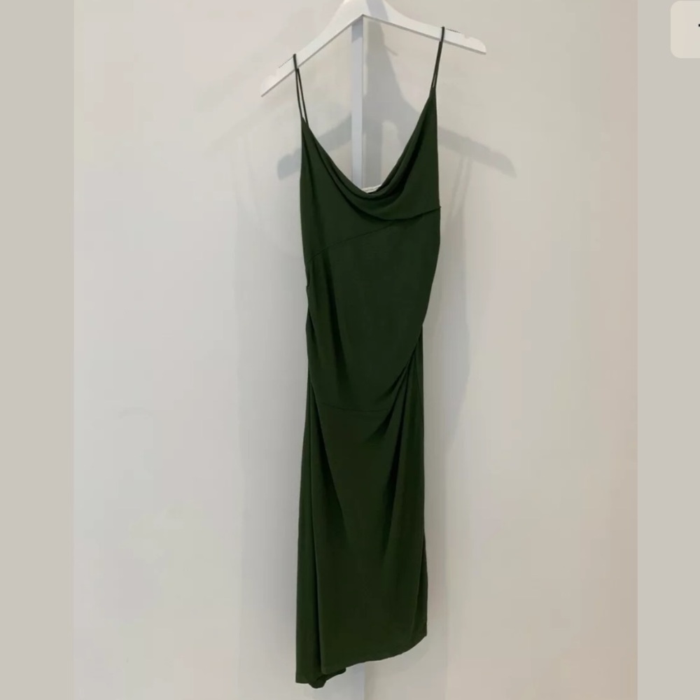 DIANE VON FURSTENBERG DVF MILITARY GREEN SPAGHETTI STRAP DRESS SIZE US 4